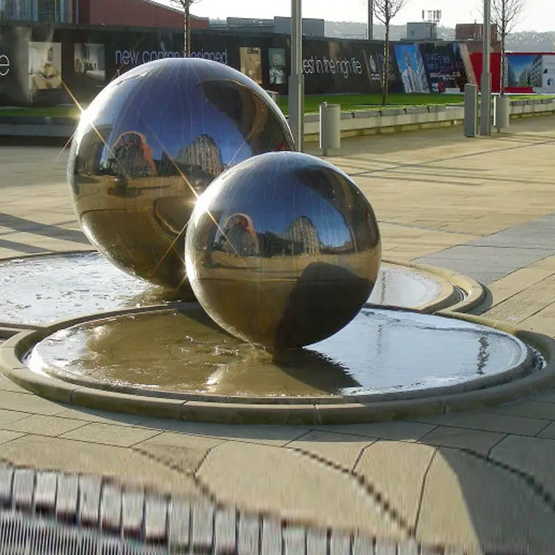 Nieuwe Ontwerp Grote Metalen Bal Rvs Water Feature Bollen