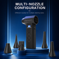 Soplador de Aire Inalámbrico Turbo de 120000 RPM, 5200 mAh, Motor sin Escobillas de 4 Velocidades, Potente Soplador de Aire para Limpieza de Autos, Eliminación de Nieve y Hojas