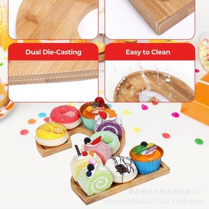 ถาดไม้สำหรับใส่เค้ก คุกกี้ ผลไม้ ของตกแต่งงานวันเกิด ถาดไม้ไผ่สำหรับใส่ตัวเลข - Product Image 2
