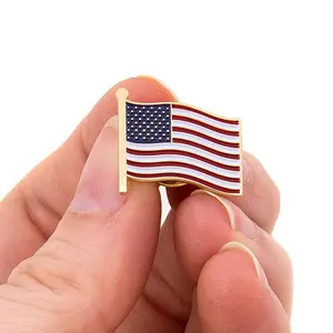 도매 금속 기념품 모자 애국 미국 국기 옷깃 핀 배지 핀