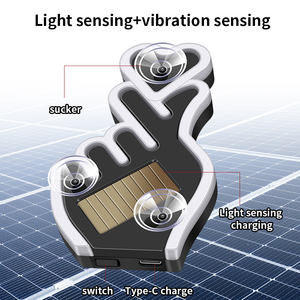 Kit d'éclairage intérieur de voiture en forme de cœur, alimenté par énergie solaire, lumière néon triangulaire pour fenêtre, lumière d'ambiance de voiture en forme de cœur alimentée par USB - Product Image 6