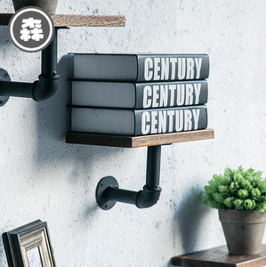 מתלה צינור תעשייתי רכוב מתכת אחסון מרחף מתלה בר מתלה מדף ודף יחידת מדף הספרים - Product Image 4