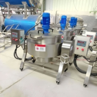 Chaudière de cuisson industrielle à double enveloppe 50L100L200L300L500L |   Chaudière à soupe commerciale à gaz avec agitateur-racloir pour restaurant