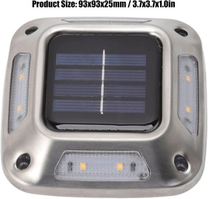 Lampe solaire au sol en acier inoxydable, 8 LED, blanc chaud, étanche, minimaliste, décoration de jardin extérieur, patio - Product Image 5