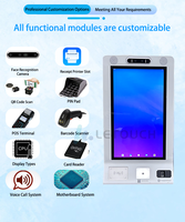 Impresora de quiosco de pago con pantalla táctil POS de escritorio de 10,1 pulgadas, 58mm con escáner de código de barras QR 1D 2D y lector NFC