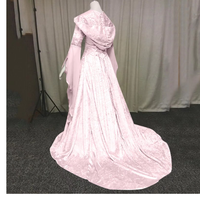 Robe maxi en velours médiévale Renaissance pour femmes, robe de sorcière d'Halloween, tenue de scène de mariage, robe à capuche, robe de soirée, taille plus 5XL