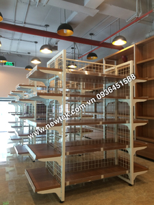 Metal Frame Knock-down <b>Heavy</b> <b>Duty</b> Double-sided Freestanding Adjustable Cold-rolled Steel & Wood Wooden Tiers Rack From Vietnam - Product Image 6