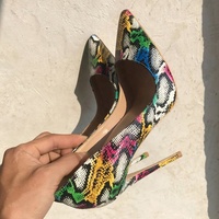 Chaussures à talons aiguilles pointus pour femmes, escarpins de mariage, à talons hauts, colorés, imprimé serpent, 12 cm 10 cm 8 cm, vente en gros, nouvelle collection, 2020