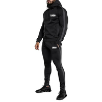 Ensemble de survêtement de jogging pour hommes avec logo personnalisé, fermeture éclair, 2 pièces, design réfléchissant