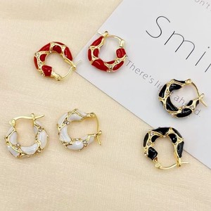 <span class=keywords><strong>Orecchini</strong></span> da donna in acciaio inossidabile con smalto a goccia effetto lava, stile retrò esagerato, accessori gioiello - Product Image 1
