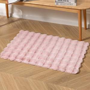 Alfombra de Piel Sintética de Conejo, Beige, 2x3 Pies, Suave y Esponjosa, Rectangular, para Sala de Estar, Dormitorio, Lavable a Máquina, Peluda, para Cuarto de Niños, 3D - Product Image 3