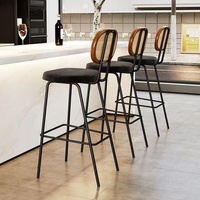 Chaise de bar en rotin de designer chinois avec tabouret arrière café décontracté chaise de réception de bar vintage