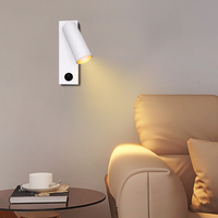 Lámpara de Pared Moderna Ajustable para Cabecera de Cama, Giratoria, de Aleación de Aluminio, Diseño Minimalista, Flexible, Plegable, para Lectura, 3W