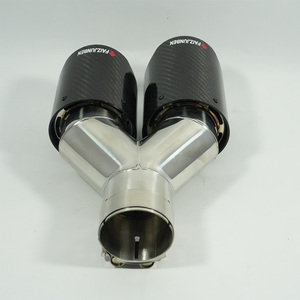 Embout d'échappement universel double FAIZJUNBEN, côté droit, finition brillante en fibre de carbone, embout de silencieux d'échappement quadruple - Product Image 4