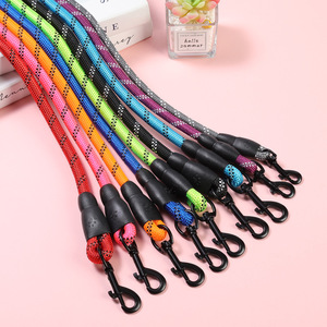 Comforting Pet <b>Leashes</b> 8mm Reflective Threads Rope Webbing Non Tangle <b>Dog</b> <b>Leash</b> Bulk Small Large <b>Dogs</b> Black Walking Training - Product Image 2