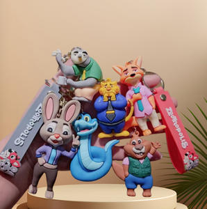 Nouvel ensemble de porte-clés en silicone Zootopia 2026 – Judy Hopps, Nick Wilde, Flash Clawhauser – pour sac et clé de voiture - Product Image 1