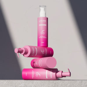 빈 30ml 50ml 80ml 100ml 사용자 정의 보라색 핑크 그라데이션 젖빛 헤어 케어 스프레이 유리 화장품 포장 병 및 항아리 세트 - Product Image 5