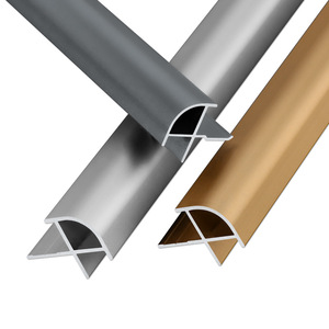 Bande d'angle moderne en alliage d'aluminium personnalisée cristal de carbone panneau de roche bord d'angle de mur en arc accessoires de <span class=keywords><strong>carrelage</strong></span> mural d'étanchéité - Product Image 1