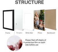 Cadres Photo en Bois MDF de Taille Personnalisée en Gros 5x7 4x6 6x8 8x10 11x14 A4 A5 A3 UV pour Usage Domestique, Cadre Affiche Image Noir