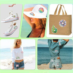Patchs brodés personnalisés style Boho Hippie, motifs Arc-en-ciel, Van de surf, Fleur, Tortue, appliques thermocollantes pour chapeaux, sacs, vêtements, vente en gros OEM - Product Image 6