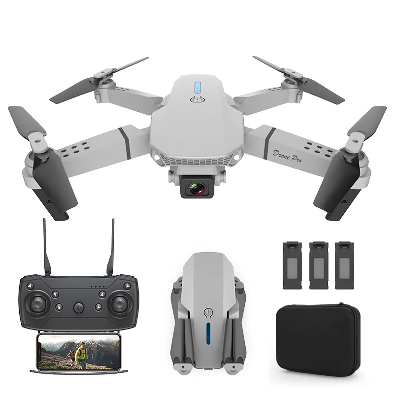 best cheap E88 rc drone with 4k camera and gps display children battery hot sale folding long distance high altitude video