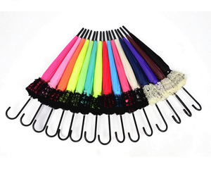 Long Handle <b>Ladies</b> Sunproof <b>Parasol</b> Princess Wedding Umbrella Special Lace Flowers Pagoda Shaped Victoria Style Manual 190T - Product Image 6