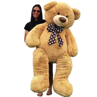 Niuniu papá 63in/160cm Kawaii Peluches gigante clásico oso de peluche con arco suave juguetes para San Valentín cumpleaños regalos de fiesta