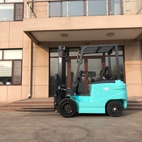 Chariot élévateur électrique de 1,5 tonne, haute qualité, portique à 2 niveaux, 3 mètres, batterie, pneus pleins, certifié CE, 4 roues motrices, garantie 1 an