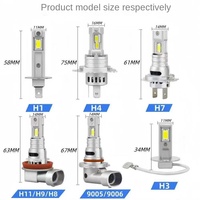 Phare LED 12V 6000K à brancher, mini ampoule H7 pour feux de croisement, projecteur H11 et combo H4 feux de route/croisement 2500LM, ajustement universel