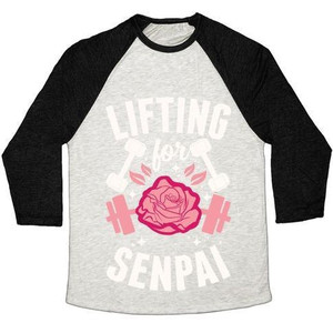Lifting for Senpai Unisex Tri-Blend <b>Baseball</b> <b>Tee</b> - Product Image 2