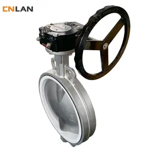 OEM Stainless Steel Handle Wafer Butterfly Valve PTFE Seat Soft Seal Center Line Butterfly Valve DN350