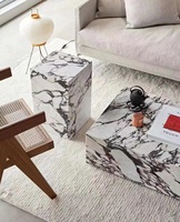 Table basse de salon en marbre Calacatta Violet, pierre naturelle, luxe moderne, écologique