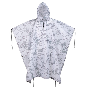 เสื้อคลุมกันน้ำลายพรางหิมะ VANDA Tactical ผลิตจากผ้าโพลีเอสเตอร์ริปสตอปน้ำหนักเบา มีฮู้ด สำหรับผู้ใหญ่ - เหมาะสำหรับการเอาชีวิตรอดกลางแจ้ง เดินป่า และตั้งแคมป์ - Product Image 1