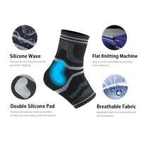 Manchons de cheville confortables en tricot plat, doux, bonne protection, coussin en silicone, support de cheville pour le sport
