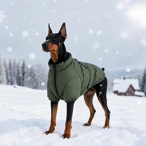 Veste d'hiver rembourrée en coton écologique personnalisable en gros pour grands chiens Vêtements pour animaux de compagnie - Product Image 4