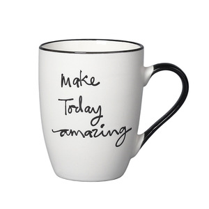 Custom Ceramic Mugs Drum Shape Black White Coffee Cup Screen Printing With Gift <b>Box</b> <b>For</b> <b>Presents</b> - Product Image 4