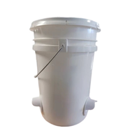 Seau barils poubelle eau de pluie anti-rongeur 3 ports et scie cloche volaille poulet mangeoire poule creux gravité ferme poulet alimentation