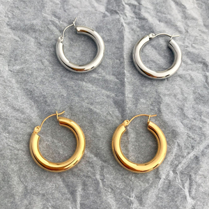 Women Fashion Gold <strong>Silver</strong> Stainless Steel <strong>Small</strong> <strong>Hoop</strong> Earrings Minimalist Jewelry Earring <strong>Hoops</strong> - Product Image 4