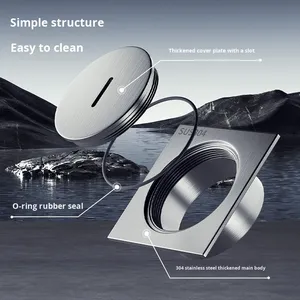 OEM Maintenance PVC All-steel American Style <b>Brushed</b> Surface Thickened 304 Stainless Steel Hotel Project Floor <b>Drain</b> Sewer - Product Image 4