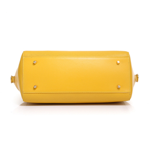 Hot Selling Large Capacity Ladies Leather Tote <strong>Bag</strong> <strong>Punching</strong> Holes Bright Color Series Business Women's Tote <strong>Bag</strong> - Product Image 3