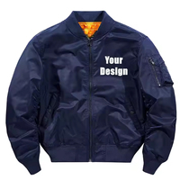 Blouson d'aviateur court vintage personnalisé Blouson d'aviateur en nylon pour hommes Manteau d'aviateur MA1 brodé de logo personnalisé pour homme