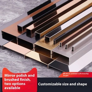 Thiế<span class=keywords><strong>t</strong></span> kế hiện đại TV nền <span class=keywords><strong>t</strong></span>ường trang trí dải thép đen hình chữ U mờ Trần rãnh 304 thép không gỉ mouldings - Product Image 3