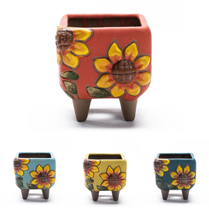Maceta de cerámica para interiores pintada <span class=keywords><strong>a</strong></span> <span class=keywords><strong>mano</strong></span>, Mini maceta coreana carnosa y suculenta bonita, jarrón de porcelana para jardinerí<span class=keywords><strong>a</strong></span> de mesa - Product Image 6