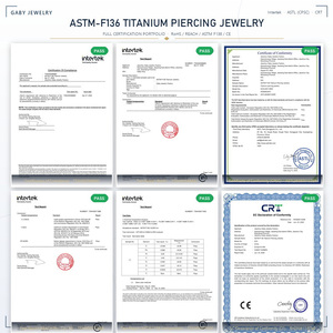 Gaby ASTM-F136 G23 Bijoux de piercing en titane de haute qualité pour nombril, vente en gros - Product Image 5