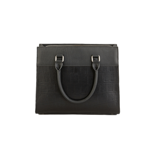 Sac fourre-tout en cuir de crocodile bordeaux avec fermeture à glissière, deux poignées, style minimaliste, toutes saisons, sac à bandoulière pour femmes de BD - Product Image 4