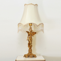 Bijouterie Baroque Vintage Ange Décoratif Éclairage Style Américain Laiton Antique Lampes Lampe de Table de Luxe