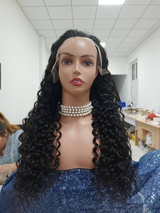 Nuevo producto rizo birmano Cómo se vende peluca humana de cabello brasileño de 30 pulgadas Envío de la gota cabello crudo cierre rizado birmano encaje frontal - Product Image 5