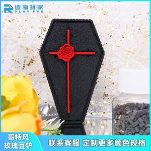 Scatola regalo a forma di bara con rose gotiche, decorazione artigianale in plastica per decorazioni per feste di Halloween - Product Image 5