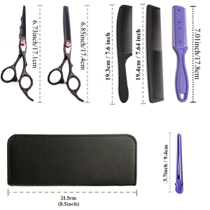 Ensemble de ciseaux de coiffure de 6 pouces, en acier japonais, ciseaux droits pour effiler les cheveux, peigne, Kit de coiffure, outils professionnels pour salon de coiffure 1019KA - Product Image 5