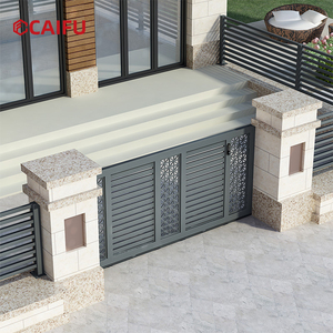 Fabrika Doğrudan Satış Özelleştirilmiş Modern Alüminyum Alaşımlı Villa Kapısı, Avlu İçin Orta Kapılı Elektrikli Sürgülü Kapı ile - Product Image 5